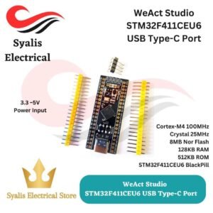 WeAct Studio STM32F411CEU6 STM32 BlackPill with USB TYPE-C Port 100MHz Cortex-M4 MCU+FPU 512KB ROM,128KB RAM [SYALIS]