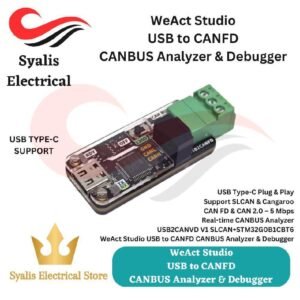 WeAct Studio USB to CANFD – Modul CANBUS Analyzer & Debugger Kompatibel SLCAN & Cangaroo (Modul Saja / + Kabel) [Syalis]