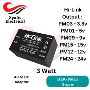 HLK PM01 PM03 PM09 PM12 PM15 PM24 adaptor 3 watt Hi Link 3W AC to DC [Syalis]