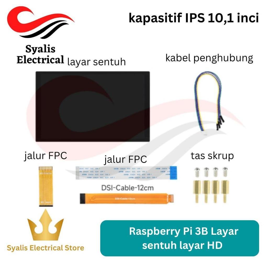 Waveshare Raspberry Pi 3B Layar sentuh layar HD kapasitif IPS 10,1 inci terikat sepenuhnya komunikasi DSI