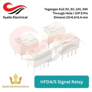 Relay HFD4/3V, 5V, 12V, 24V 2A DPDT 8 Pin Through Hole (DIP) Signal Relay [Syalis]