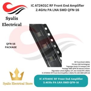 IC AT2401C RF Front End Amplifier 2.4GHz PA LNA SMD QFN-16 [Syalis]