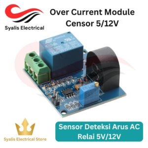 Modul sensor proteksi arus berlebih 5A, Over Current Module, sensor deteksi arus AC, transformator arus, relai 5V12V [Syalis]