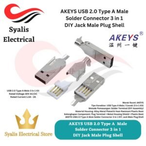 AKEYS USB 2.0 Type A Male Solder Connector 3 in 1 DIY Jack Male Plug Shell [Syalis]