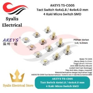 AKEYS TS-C005 Tact Switch 4x4x1.8 / 4x4x4.0 mm 4 Kaki Micro Switch SMD [Syalis]