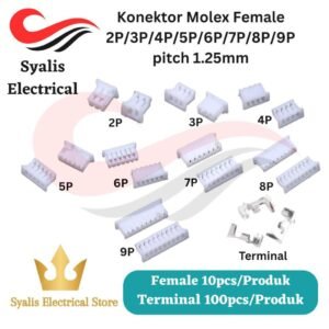 Terminal Molex Pitch 1.25mm / Konektor Molex Female Pitch 1.25mm 2–9 Pin (10pcs)