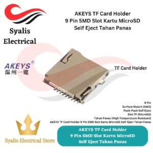 AKEYS TF Card Holder 9 Pin SMD – Slot Kartu MicroSD Self Eject - Socket MicroSD SMD [Syalis]
