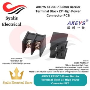 AKEYS KF25C 7.62mm Barrier Terminal Block 2P High Power Connector PCB [Syalis]