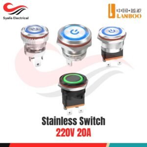 Stainless Switch Lanboo 220V 20A – Saklar Logam [Syalis]