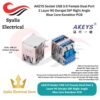 AKEYS Socket USB 3.0 Female Dual Port 2 Layer 90 Derajat DIP Right Angle Blue Core Konektor PCB [Syalis]