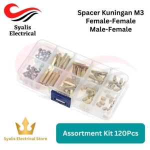 Assortment Kit 120 pcs Spacer Kuningan M3 PCB Board Hex Screws Nut Female-Female, Male-Female Spacers[Syalis]