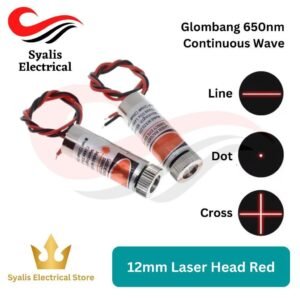 Laser 12mm Warna Merah Laser Head Line Dot Cross 650nm 5mW [Syalis]