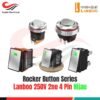 Stainless Switch Series Lanboo 220V 2NO 4 Pin – Saklar Logam Hijau [Syalis]
