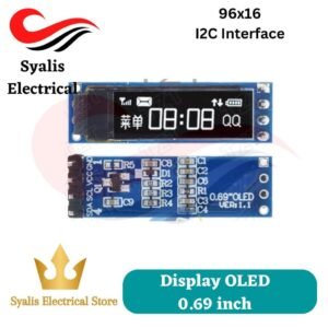 Display 0.69 inch 96x16 OLED Display Module White Display 0.69" SSD1306 LCD Screen Control Board For Arduino 3-5.5V IIC Interface [Syalis]
