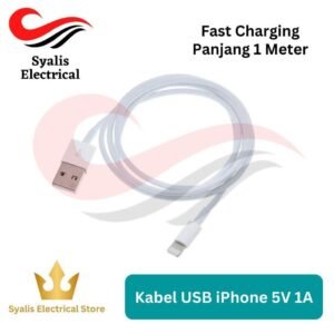 Kabel USB Iphone Lightning USB Cable For iPhone 1 meter Pengisian Cepat Fast Charger 5V 1A [Syalis]