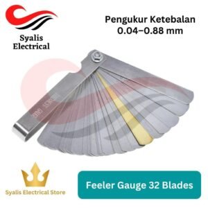 Set ketebalan dan alat ukur celah Feeler Gauge 32 Blades Metric Thickness Gage Set Tappet Valve 0.04mm - 0.88mm [Syalis]