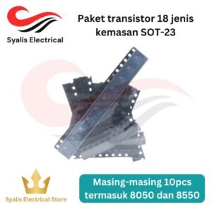 Paket Transistor SMD SOT-23 18 Jenis (180pcs) Kit Komponen Elektronik (AO3400, TL431A, 78L05, S8050, S8550, A92, A42, MMBT5551, MMBT5401, C1815, A1015, MMBT3904, MMBT3906, S9012, S9013, S9014, S9015,
