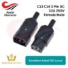 Konektor Kabel IEC Lurus 1 Set Male & Female Plug C13/C14 10A 250V Black Plug Rewirable Power Connector 3 pin AC Socket [Syalis]