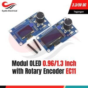 Modul OLED 0.96/1.3 Inch + Rotary Encoder EC11 Display SSD1306/SH1106 I2C IIC 3.3V/5V dengan Tombol Kontrol [Syalis]