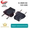 Adaptor Universal US ke EU C Power Charger Outlet Adapter Converter 2 Round Socket Input Pin [Syalis]