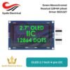 OLED 2.7 Inch 4 Pin 128x64 SSD1327 I2C SPI Display Module Green Monochrome [Syalis]