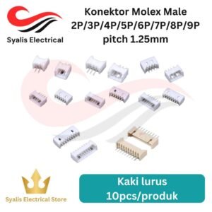 Konektor Molex Male 1.25mm Pitch 2–9 Pin Connector (10pcs) [Syalis]