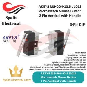 AKEYS MS-004-13.5 JL012 Microswitch 3 Pin Vertical Handle 13.5mm Tombol Mouse Replacement [Syalis]