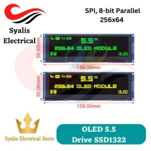 5.5 Inch OLED LCD Display Green Color 256x64 Drive SSD1322 Interface SPI [Syalis]