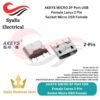 AKEYS MICRO 2P Port USB Female Lurus 2 Pin Socket Micro USB Female [Syalis]