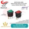 AKEYS KCD1-105N Saklar Rocker Bulat 3 Pin On Off Lampu Indikator Merah Hijau [Syalis]