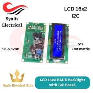 LCD 16x2 I2C BLUE Backlight with I2C Module [Syalis]