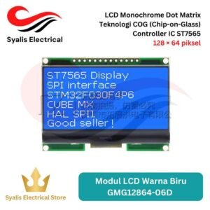 Modul LCD Warna Biru GMG12864-06D COG 128x64 Blue White Display Module [Syalis]