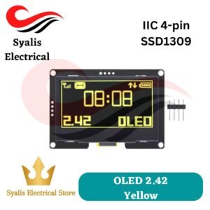 OLED 2.42 inch Yellow kuning 128x64 I2C LCD modul [Syalis]