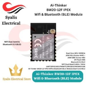 Ai Thinker BW20-12F IPEX Wifi Dual-Band 2.4GHz/5GHz + Bluetooth 5.0 BLE Module – Dual Core ARM Cortex, 4MB Flash [Syalis]
