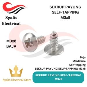 Sekrup / Baut Stainless Kepala Besar M3 x 8 & M3 x 12 & M3 x16 – Self Tapping | Anti Karat & Kuat [Syalis]