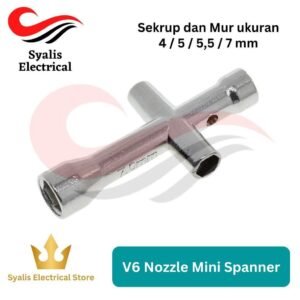 Kunci Mini Nozzle E3D V6 Spanner Sekrup Mur M2 M2.5 M3 M4 ukuran 4 mm / 5 mm / 5,5 mm / 7 mm [Syalis]