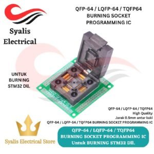 QFP-64 / LQFP-64 / TQFP64 BURNING SOCKET HIGH QUALITY Socket Test LQFP64 – IC Programmer Adapter 0.5mm Pitch – Kompatibel 10x10mm Pin [Syalis]