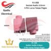 PJ-358 Socket Audio 3.5mm 5 Pin Lurus Tanpa Pegas – Varian Merah & Hitam – Untuk Audio Mobil, Speaker, Front Panel PC [Syalis]