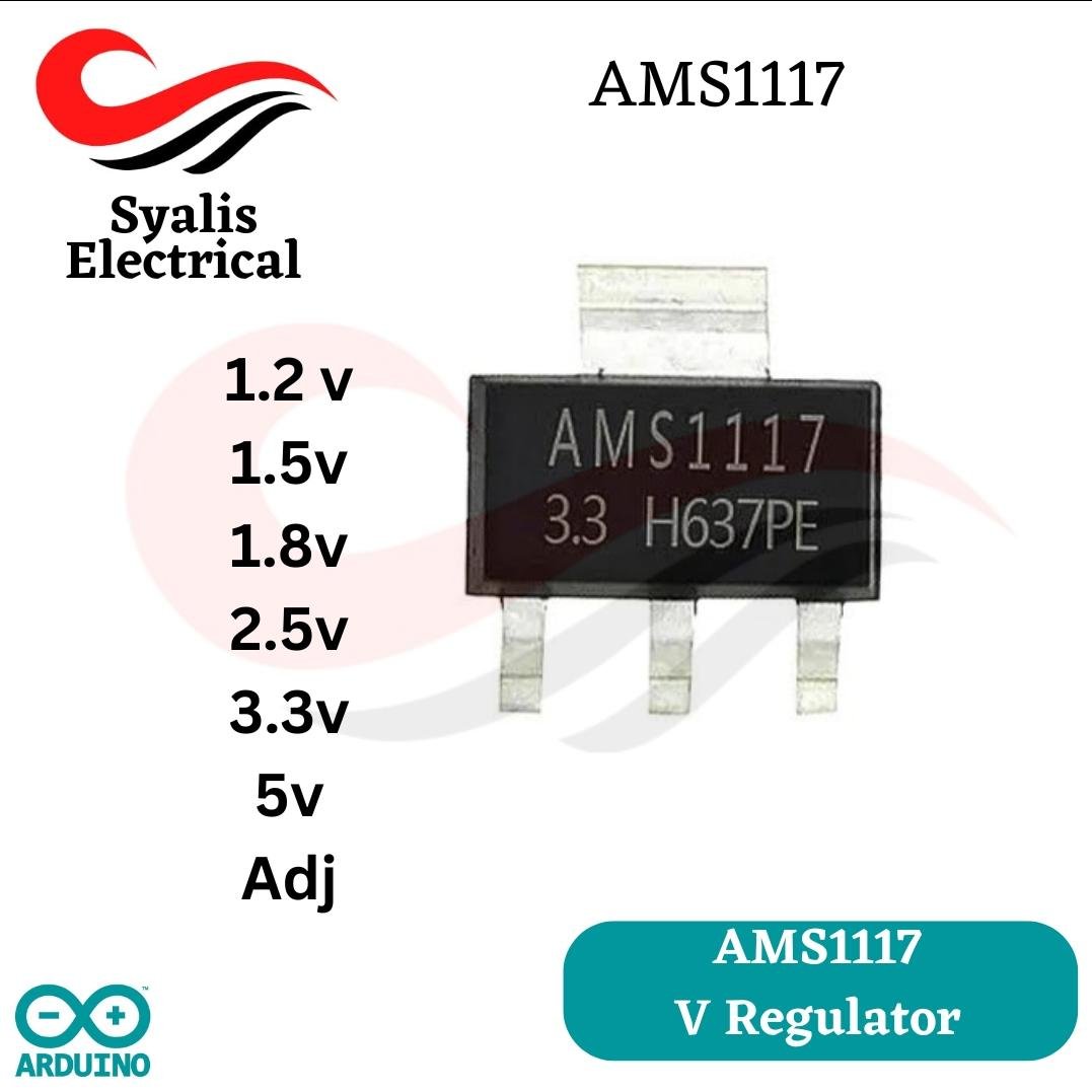 AMS1117 Voltage regulator 5v 3,3v 2,5v 1,8v 1,5v 1,2v SMD